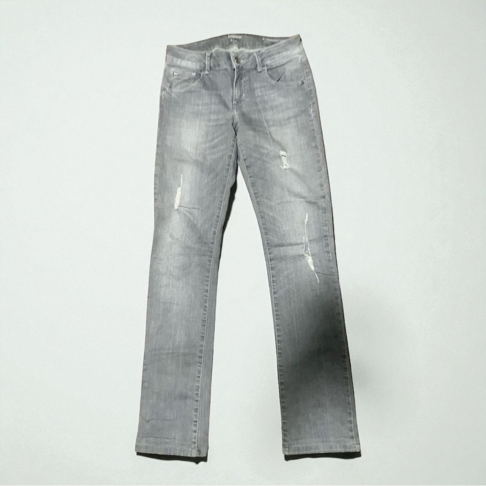 Authentic Motivi 🇮🇹 Skinny Jeans Gray Distressed Size 27👖